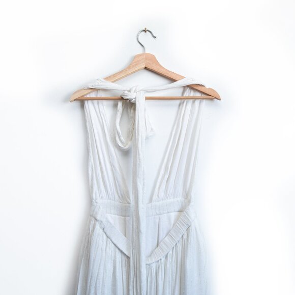 Mara Hoffman Halter Swim Cover Up Dress White Metallic - Picture 5 of 6
